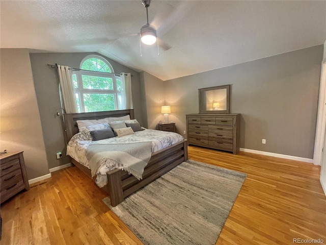 13660 Monroe St, Thornton, CO 80602 - bedroom featuring lofted ceiling, wood finished floors, and ceiling fan