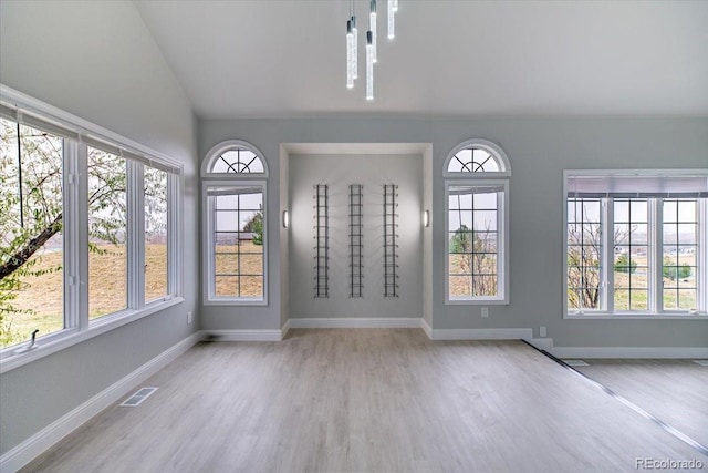 interior space with vaulted ceiling