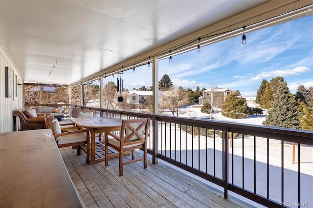 deck featuring outdoor lounge area