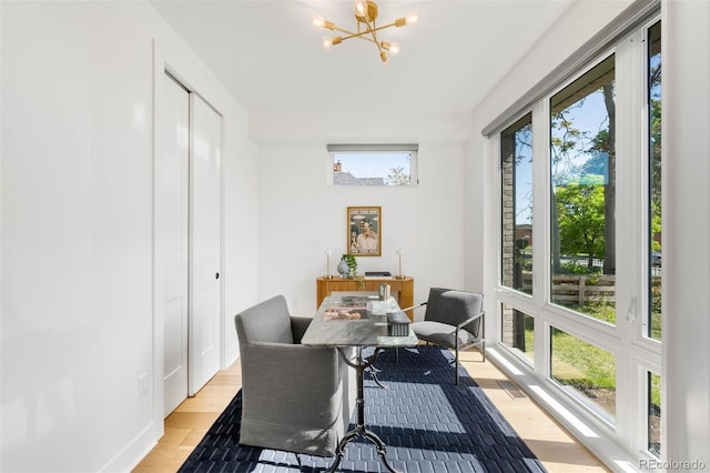 4227 Mariposa St, Denver, CO 80211 - sunroom / solarium featuring a chandelier