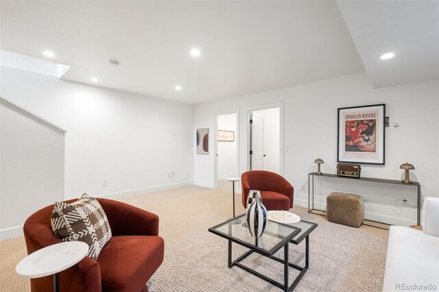 4227 Mariposa St, Denver, CO 80211 - carpeted living area featuring recessed lighting and baseboards