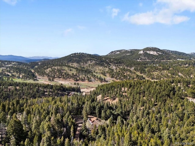 11724 Little Turtle Ln, Conifer, CO 80433 - view of mountain backdrop with a heavily wooded area