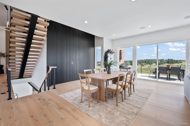 dining room featuring light hardwood / wood-style floors