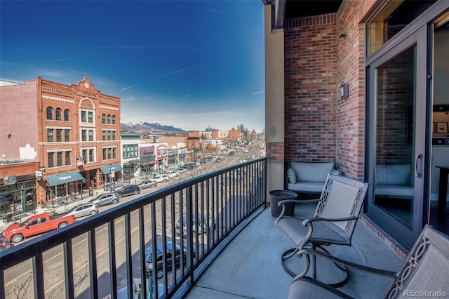 balcony with a mountain view