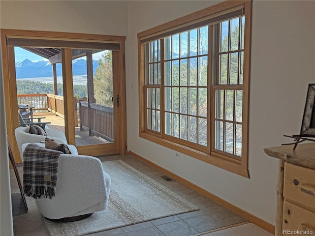 doorway with a mountain view