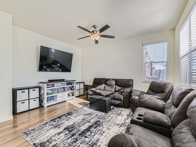 2300 Mountain Sky Dr, Fort Lupton, CO 80621 - living area with ceiling fan and wood finished floors