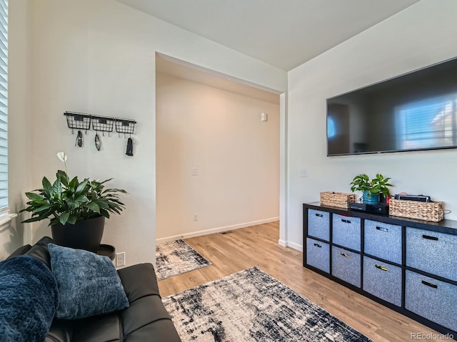 2300 Mountain Sky Dr, Fort Lupton, CO 80621 - living area featuring light wood-style flooring and baseboards