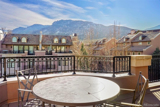 balcony with a mountain view