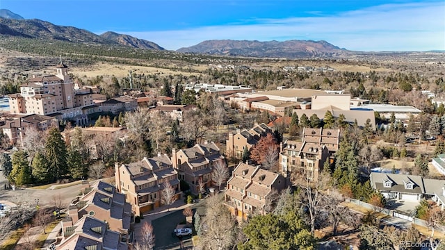 bird's eye view with a residential view and a mountain view