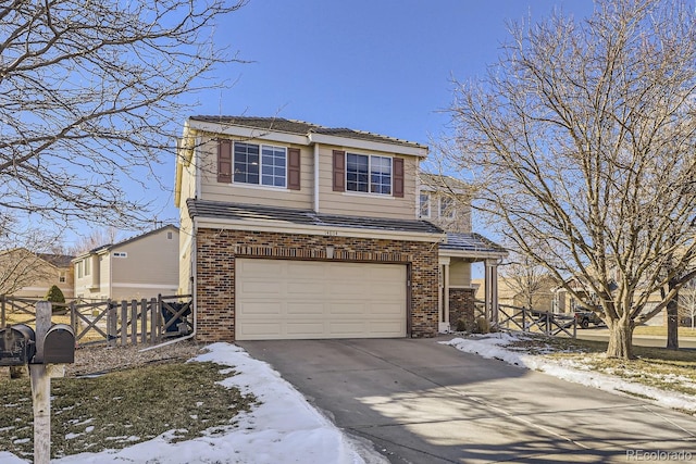 view of property featuring a garage