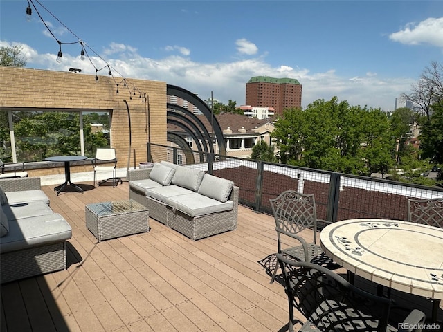 10 N Ogden St Unit 5, Denver, CO 80218 - wooden terrace featuring outdoor lounge area