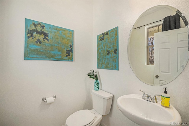 bathroom with a sink and toilet