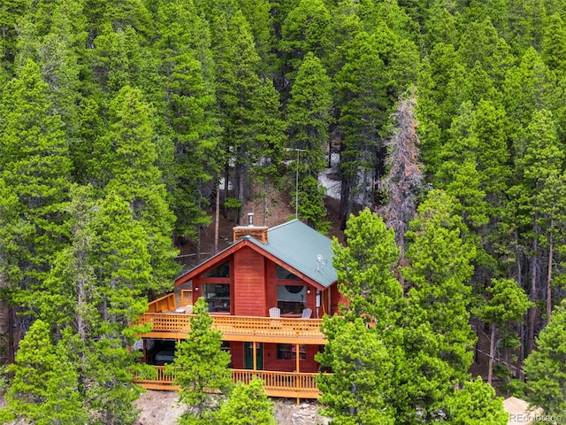 489 Harris Dr, Idaho Springs, CO 80452 - aerial view of property and surrounding area with a heavily wooded area