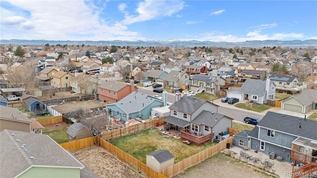 aerial view with a mountain view