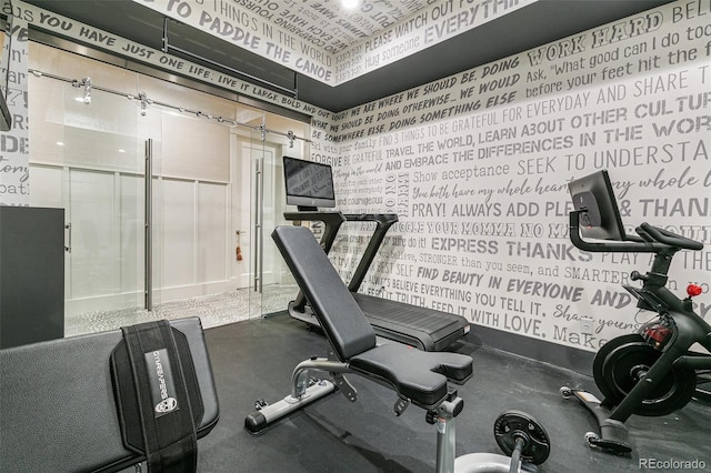 view of exercise area