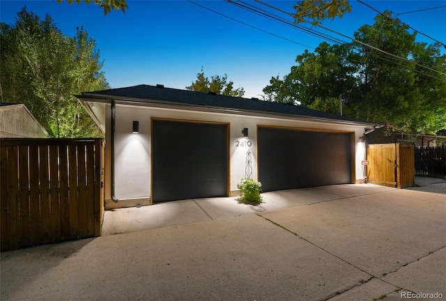 view of garage