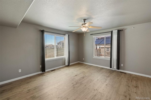 6154 Fiddle Way, Colorado Springs, CO 80925 - spare room featuring light wood-type flooring, ceiling fan, and a textured ceiling