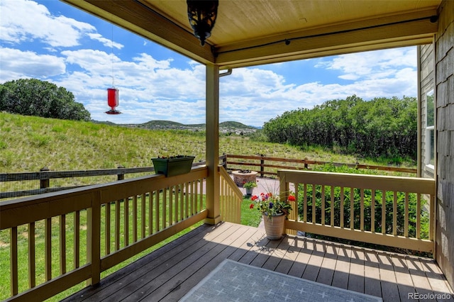 2815 Dreamcatcher Loop, Castle Rock, CO 80109 - wooden deck featuring a mountain view