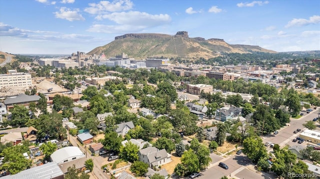 bird's eye view featuring a mountain view