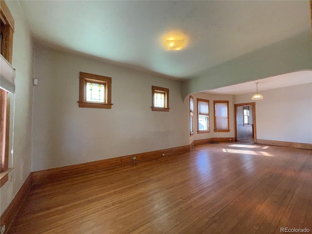 empty room featuring light hardwood / wood-style floors