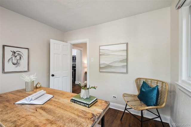 1633 Gaylord St, Denver, CO 80206 - office area with wood finished floors and baseboards