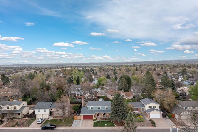 aerial view with a residential view