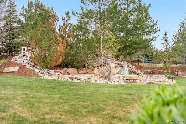 view of yard with fence