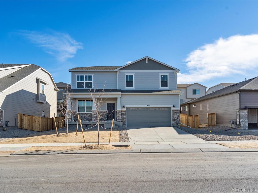 view of property featuring a garage