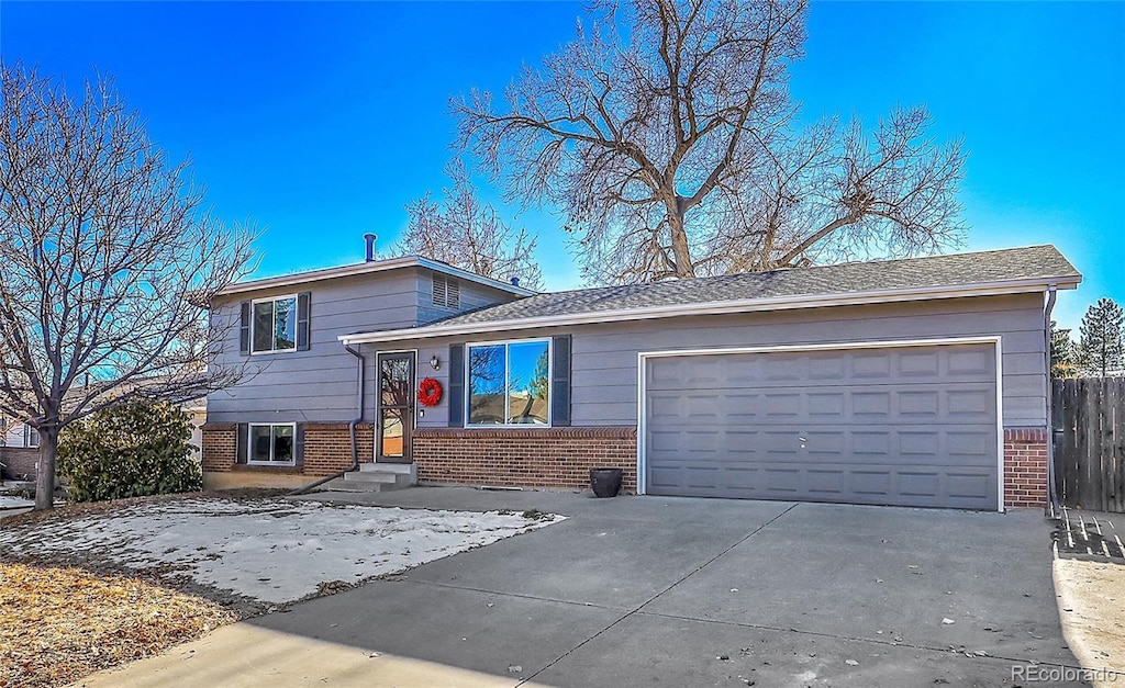 tri-level home with a garage