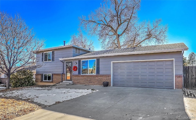 tri-level home with a garage