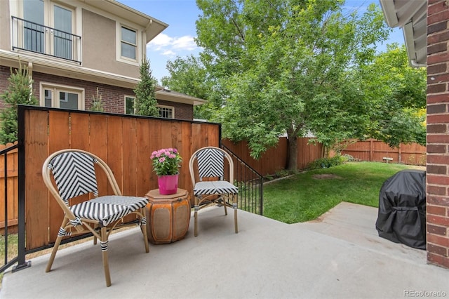 view of patio / terrace with area for grilling