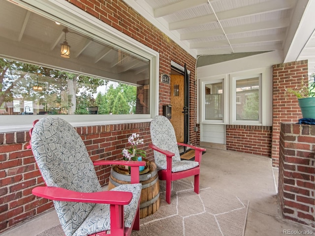 view of patio with a porch