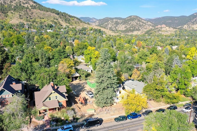 aerial view with a mountain view