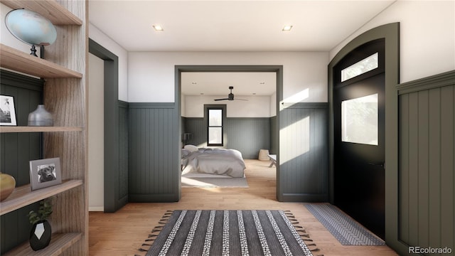 bedroom featuring light hardwood / wood-style flooring