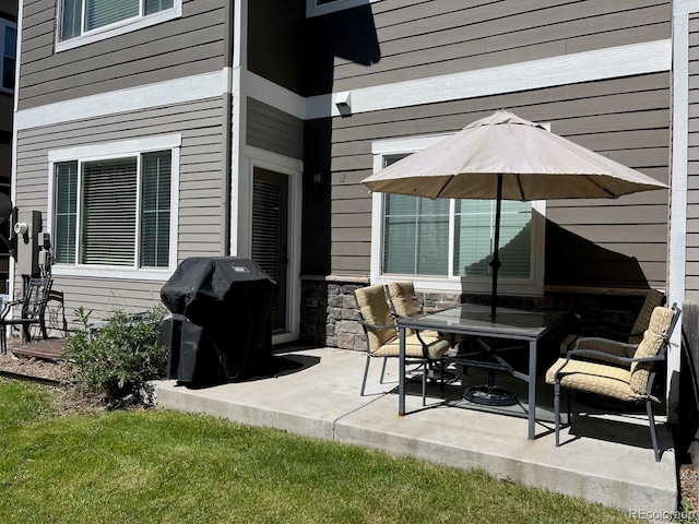 view of patio with grilling area