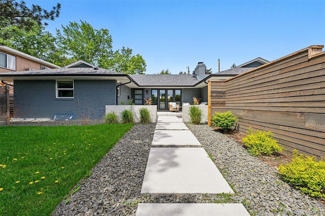 3275 19th St, Boulder, CO 80304 - view of front of house featuring brick siding, a chimney, and roof with shingles