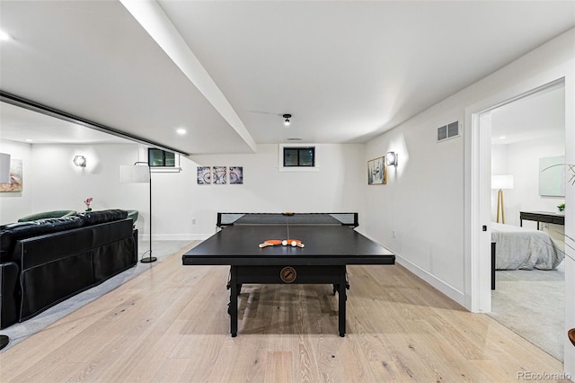 3275 19th St, Boulder, CO 80304 - recreation room with light wood-style flooring, baseboards, and recessed lighting