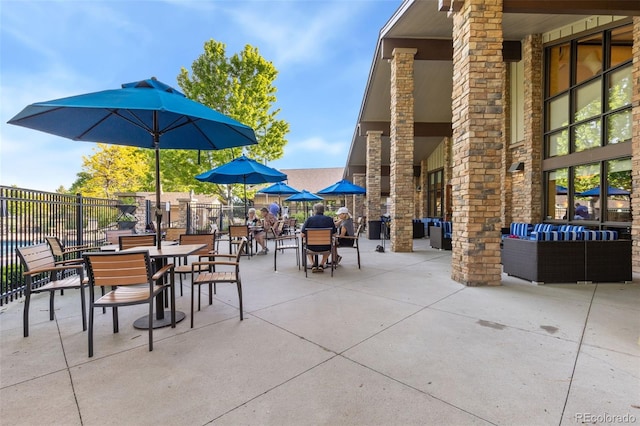 3022 S Wheeling Way Unit 109, Aurora, CO 80014 - view of patio / terrace with outdoor lounge area