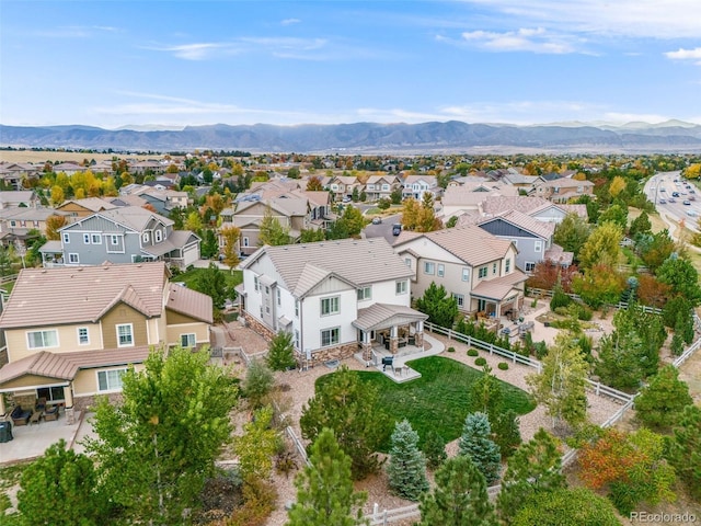 aerial view featuring a mountain view