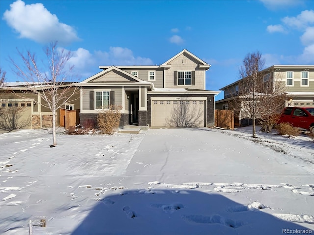 view of front of house with a garage