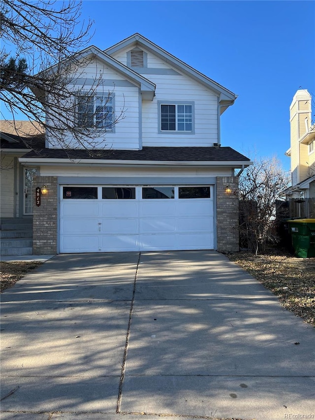 exterior space featuring a garage