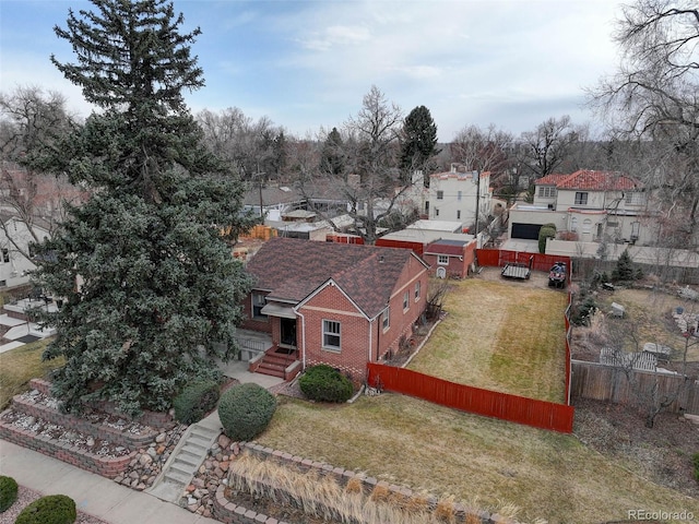 drone / aerial view with a residential view