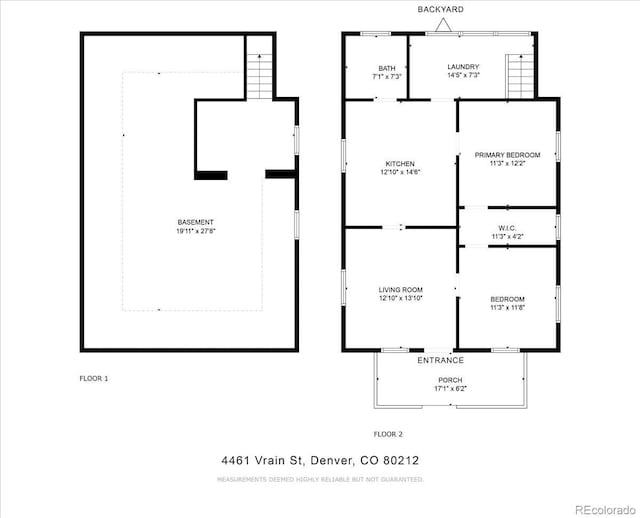 4461 Vrain St, Denver, CO 80212 - view of property floor plan