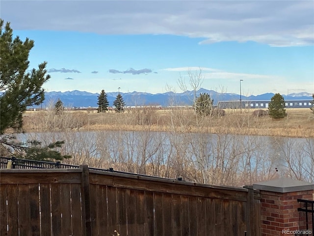 view of water feature featuring a mountain view