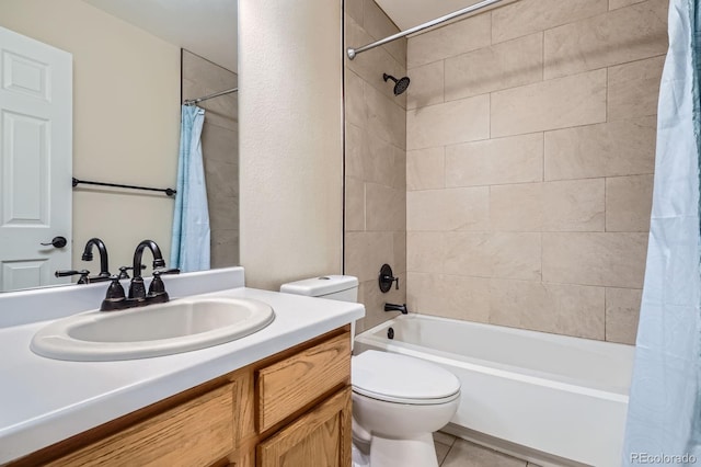 21767 Silver Meadow Ln, Parker, CO 80138 - full bath with shower / bathtub combination with curtain, vanity, and tile patterned flooring
