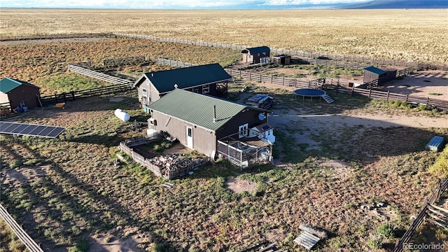 drone / aerial view with a rural view