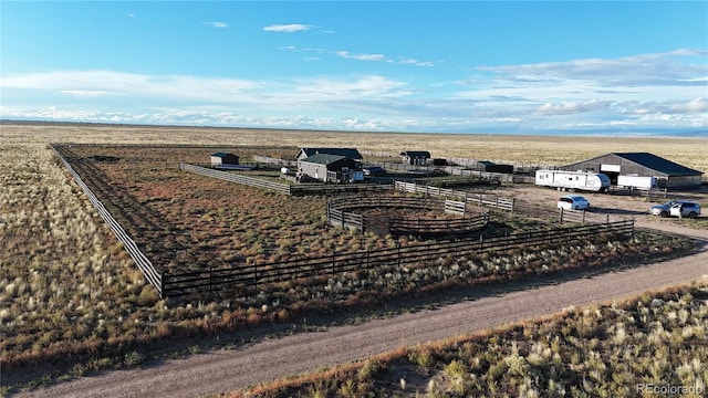 aerial view featuring a rural view