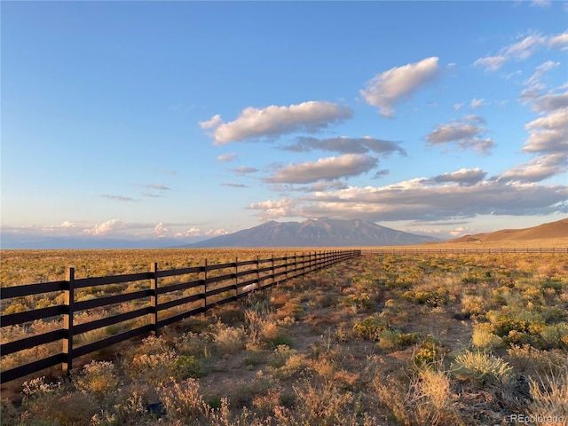 exterior space featuring a mountain view and a rural view