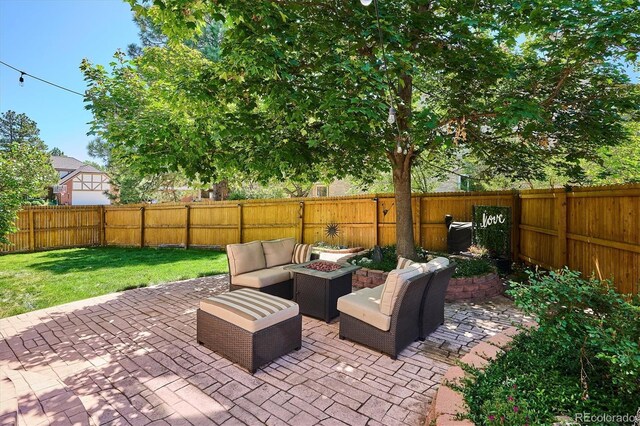 7804 Silverweed Way, Lone Tree, CO 80124 - view of patio featuring an outdoor living space with a fire pit