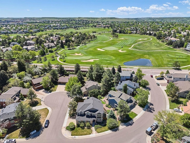 7804 Silverweed Way, Lone Tree, CO 80124 - aerial perspective of suburban area featuring a golf course and a nearby body of water